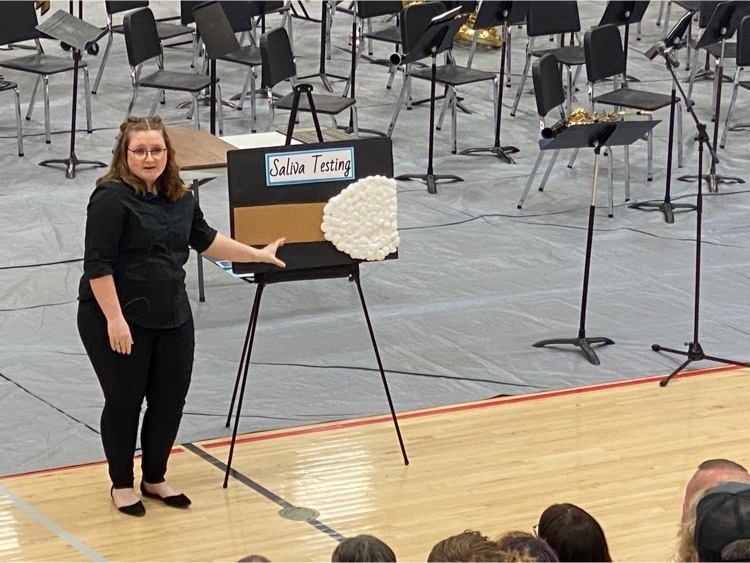 AHS Senior Kate Jones who has qualified for Nationals next week delivers her state medal winning speech on “Saliva” at the Fine Arts Festival this evening.