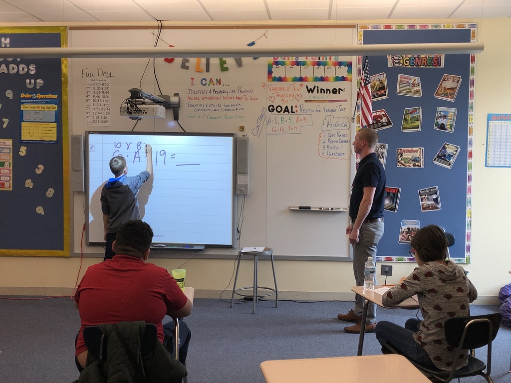 Students taking the lead in math class. 