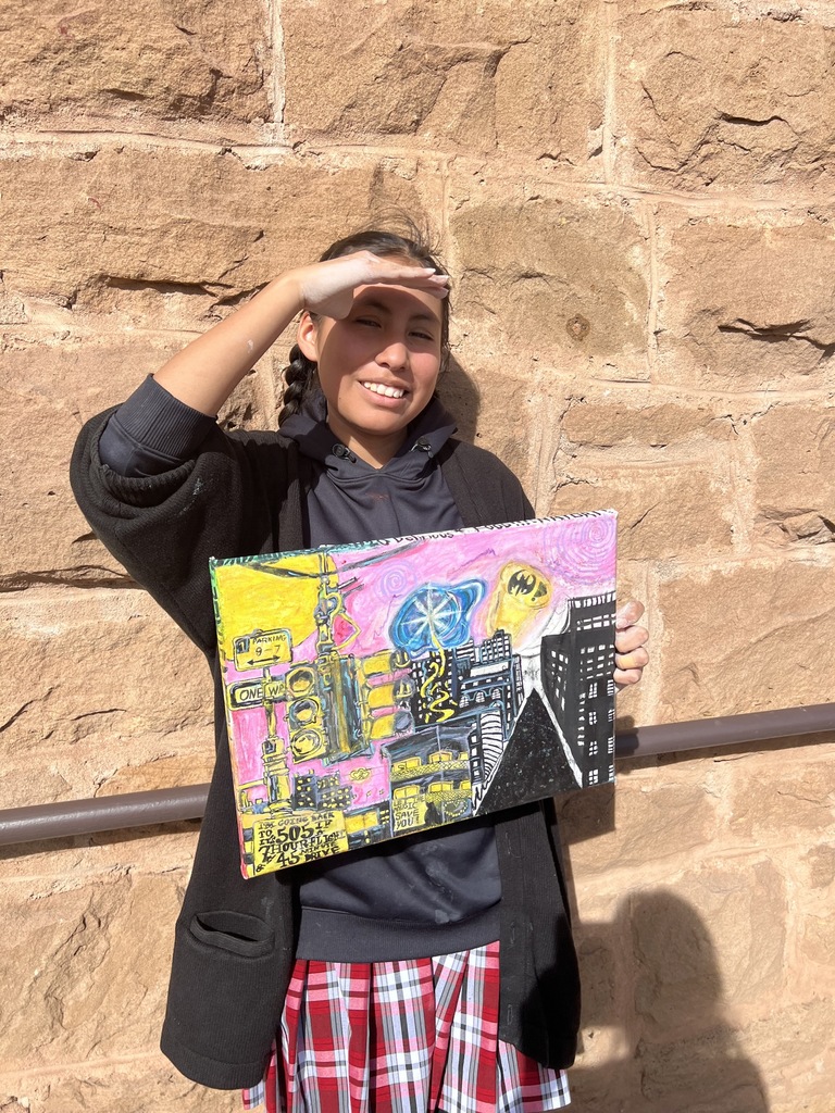 student who made a painting for art show 