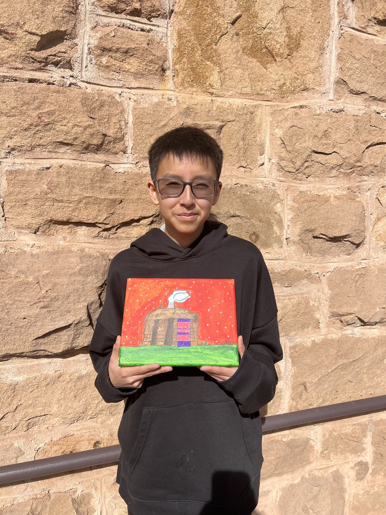 student who made a painting for art show 