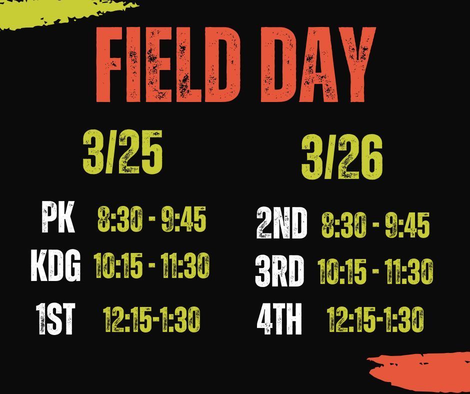 Field day schedule