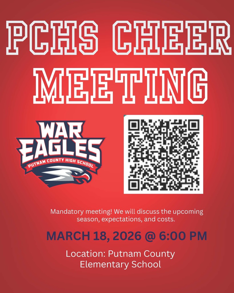 Flyer for PCHS Cheer Meeting on March 18, 2026.