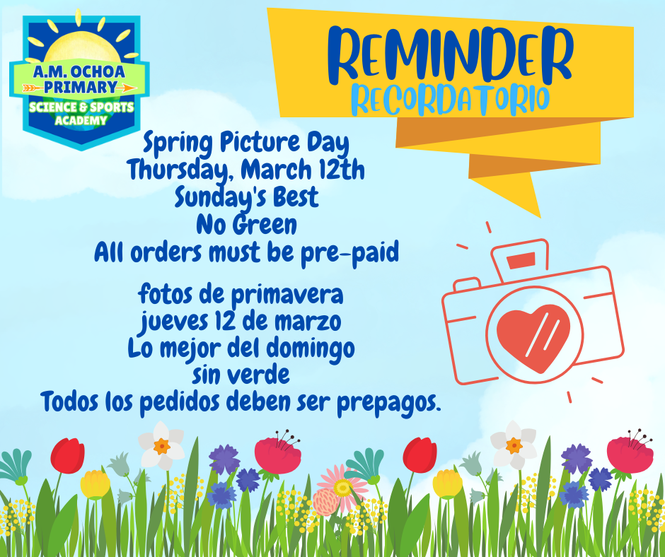 Spring Picture Day Notice