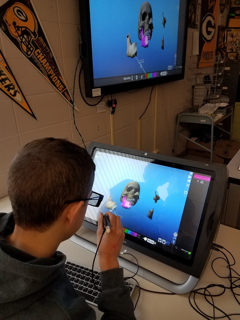 This student is dissecting the human skull in math class by using 3D software from Z-Space.