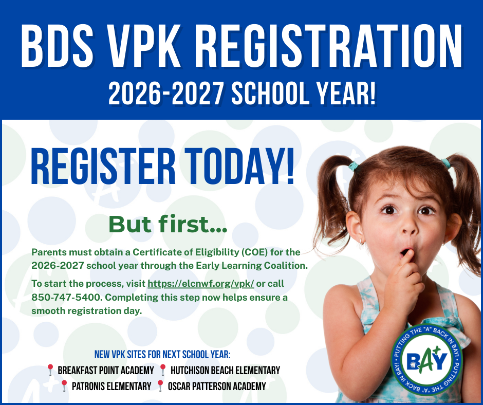 VPK registration flyer for 2026-27 School Year