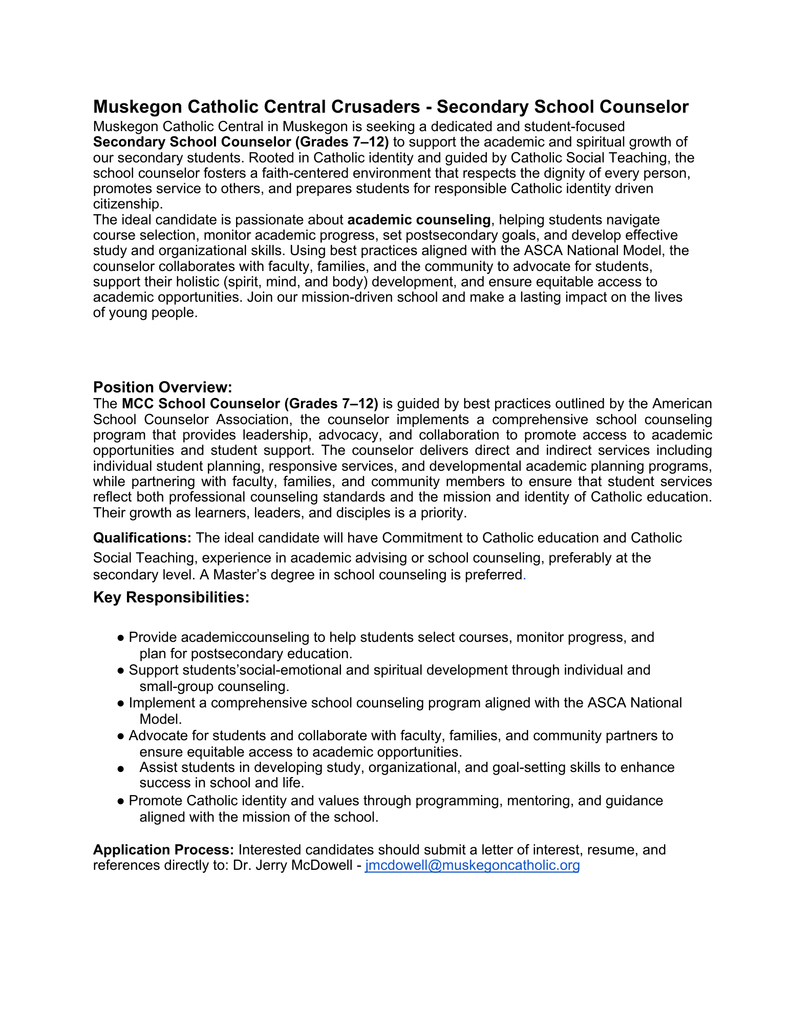 Counselor position