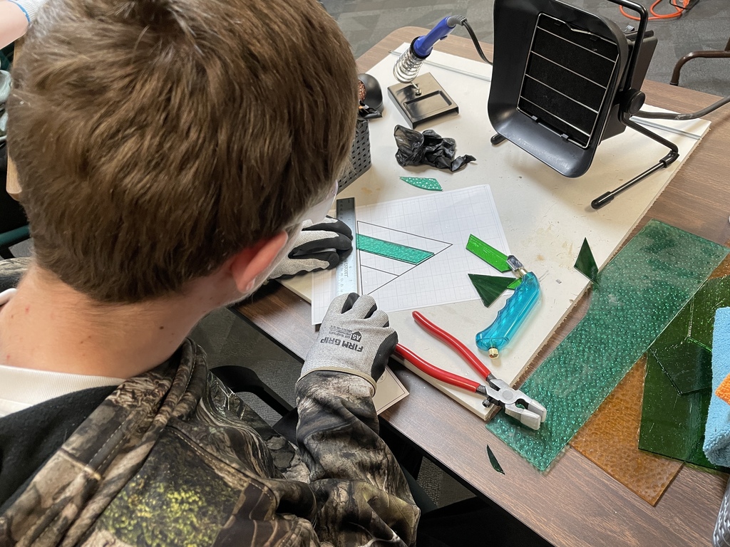 Student working on Art