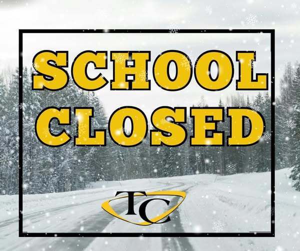 School is closed on Snowy Backdrop