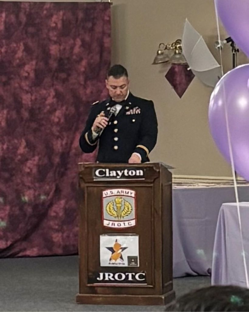 Major Rahni at Clayton Army JROTC Ball