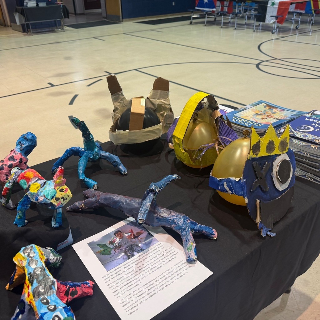 Art made from papier-mache.