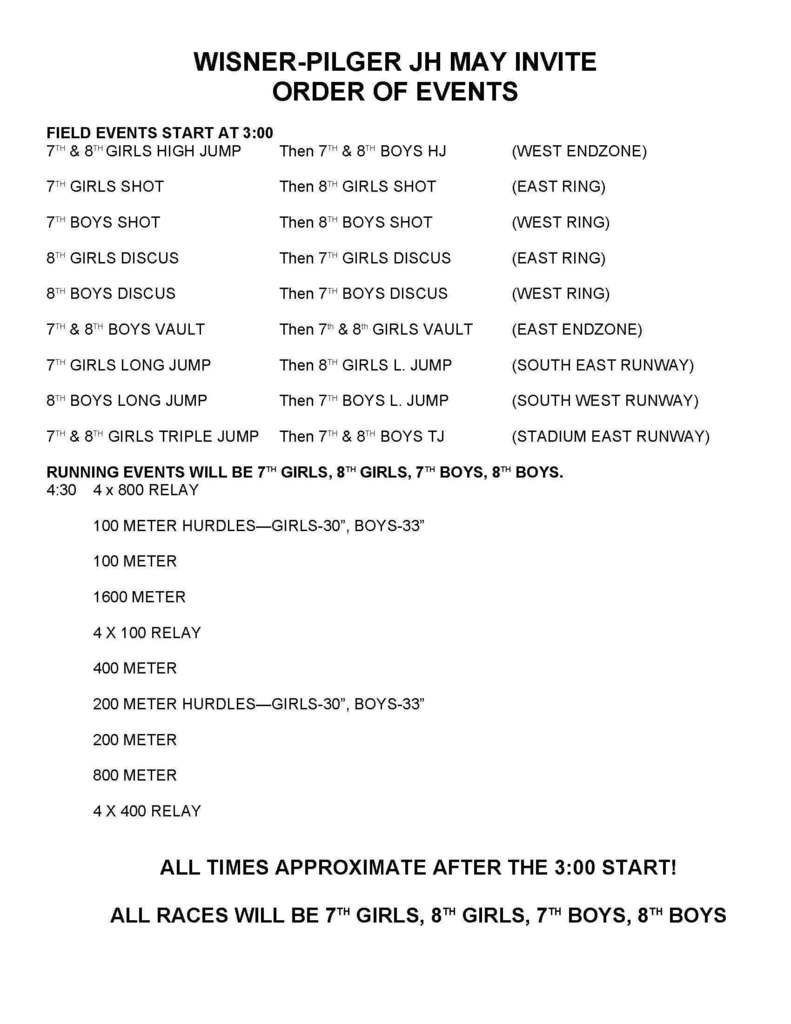 Junior High Track May 9th