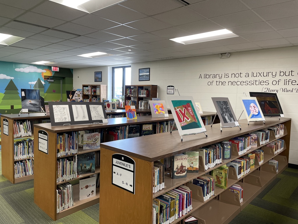 Florence Library decorated with student art