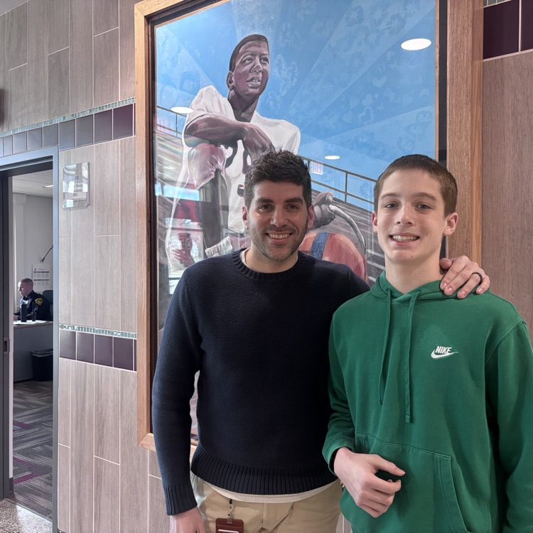 from left: Principal Werfelman and Student