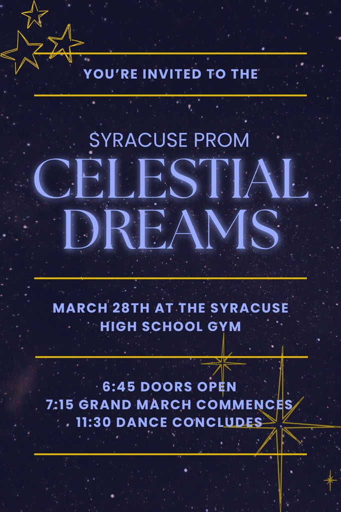 prom description and details. doors open at 6:45 and the Grand March begins at 7:15.