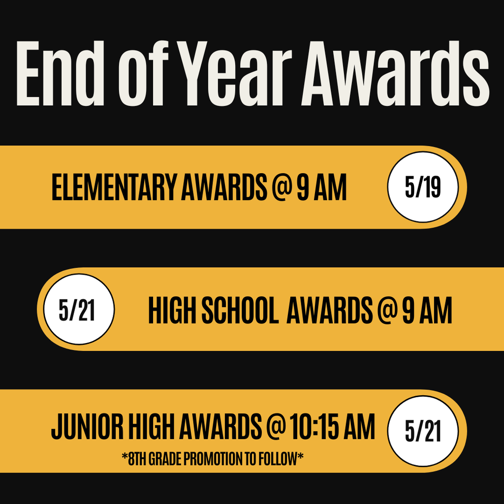 End of Year Awards date and times
