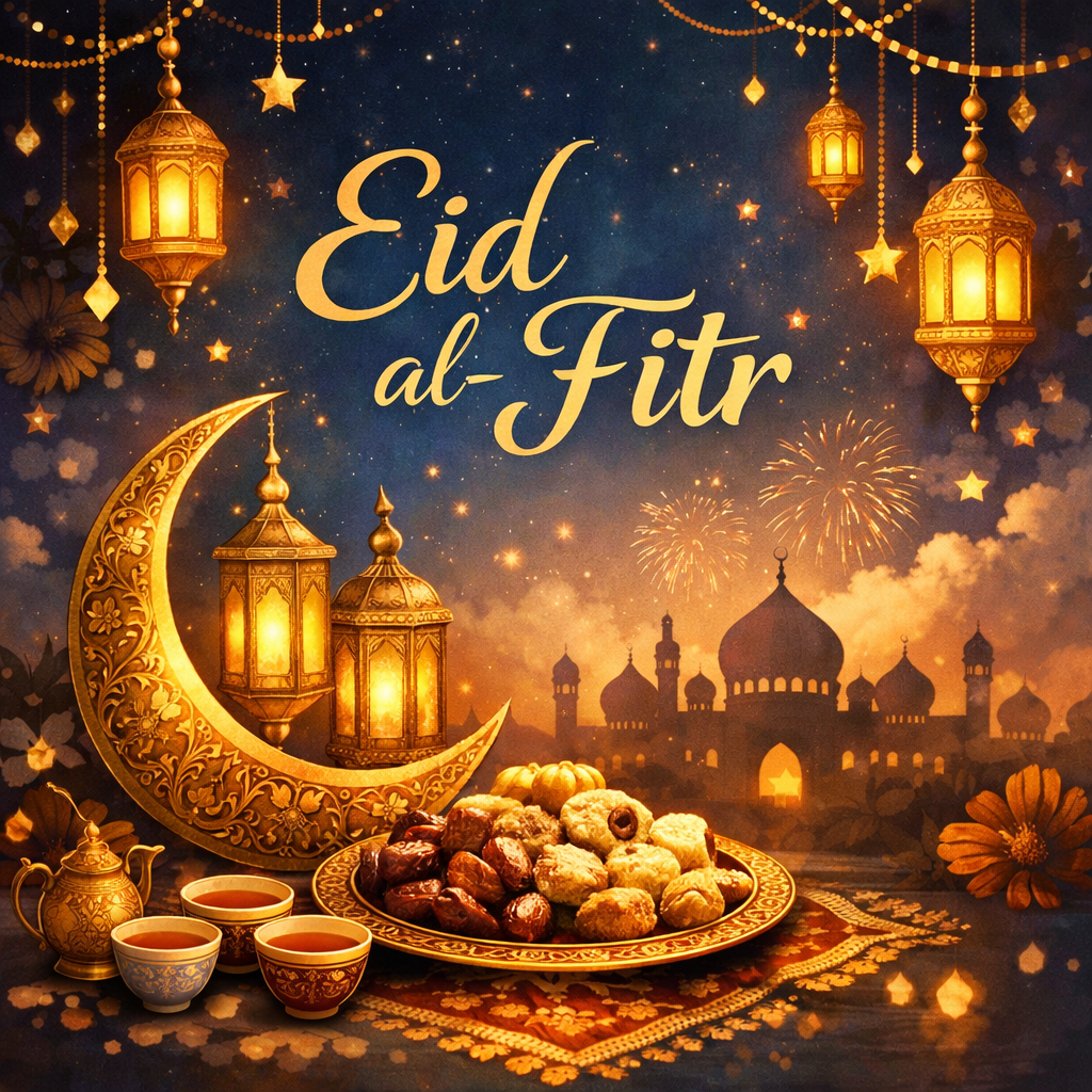 Eid Mubarak! May the blessings of Allah fill your life with happiness, peace, and prosperity.