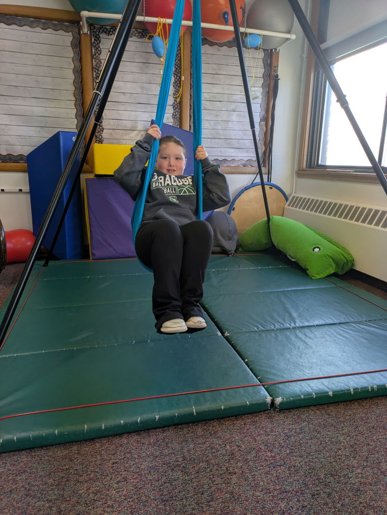 Student in sensory room