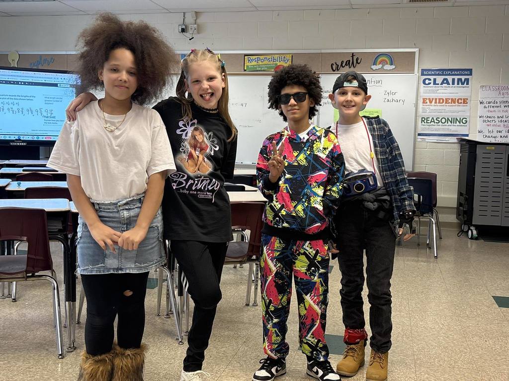 Students dressed as people have in the 90s. 