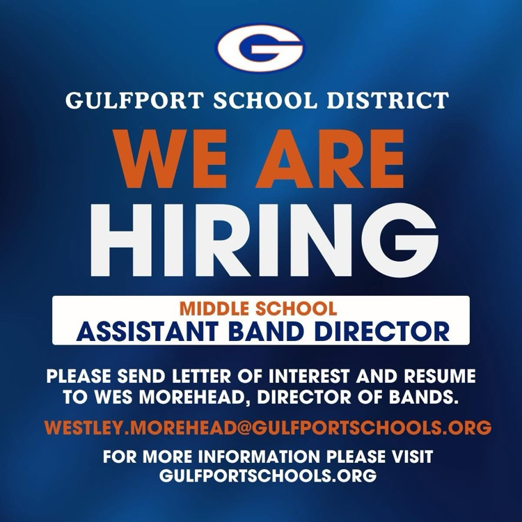 Hiring for Middle School Assistant Band Director