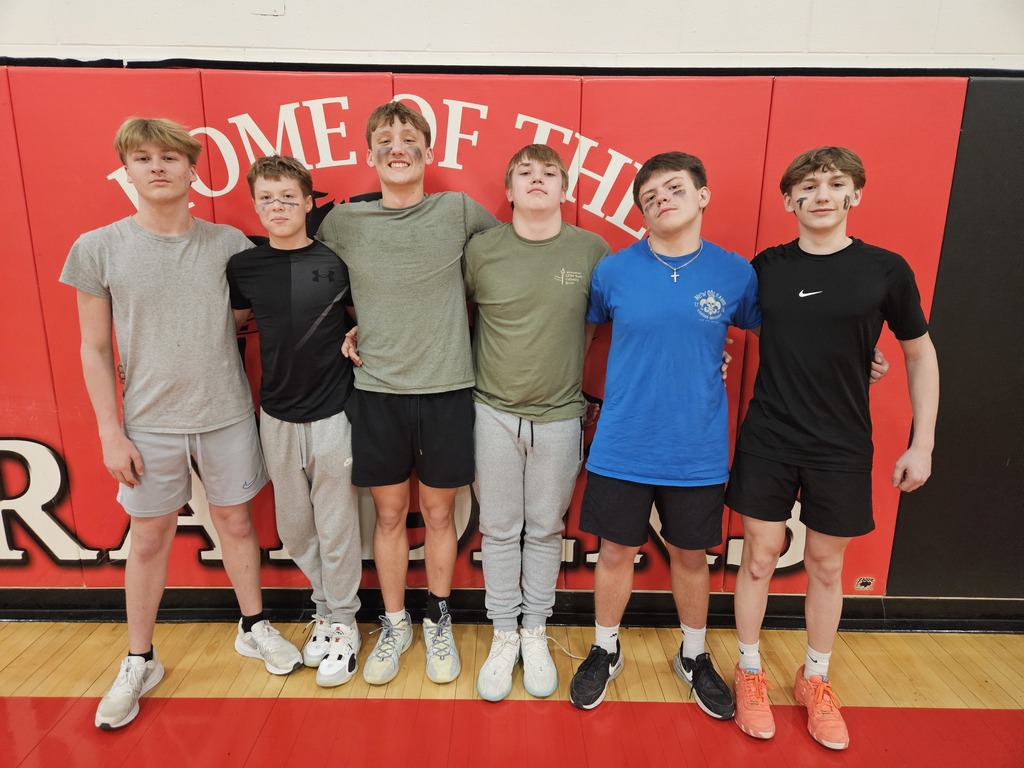 Team Ninja Turtles posing after winning the Dodgeball Tournament.  Team members include Harper McDonald, Kolin Zarybnicky, Paxx Adams, Jack Heard, Jaxson Young, and Taiton Decker.