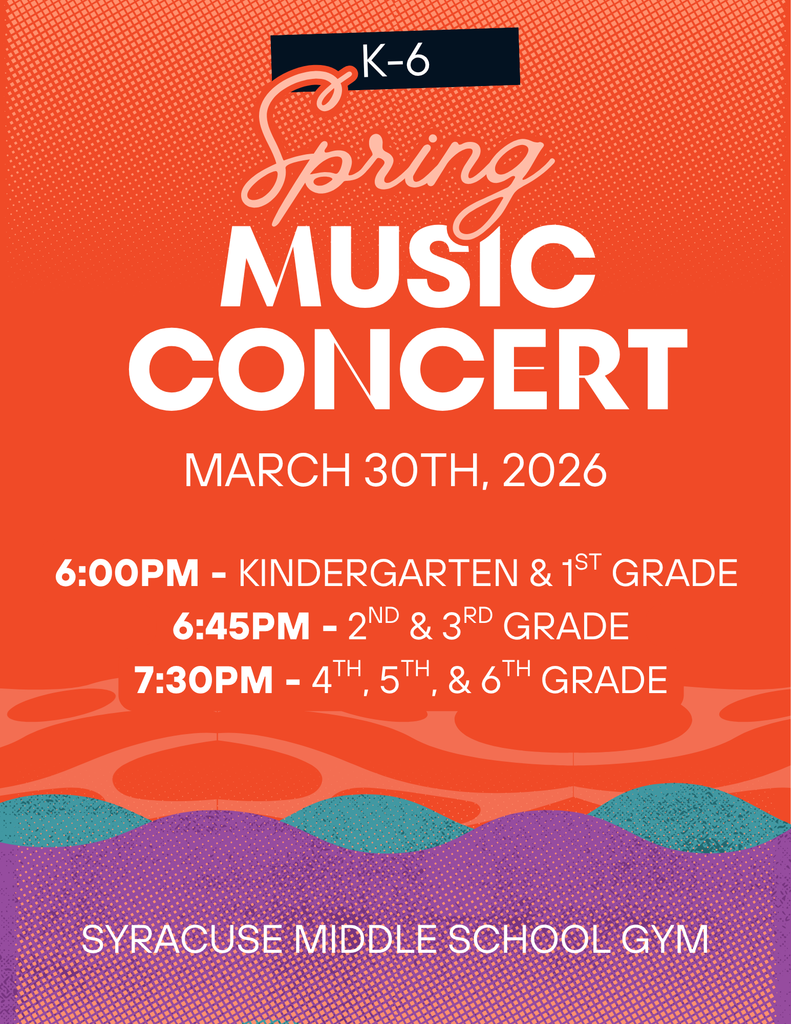 K-6 Music Concerts March 30th Poster