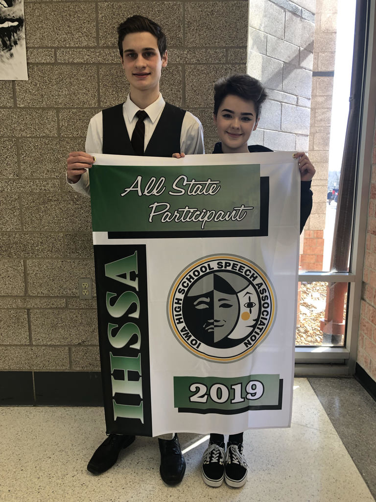 Speech students Evan Meader and Sierra Mathews were honored recently.