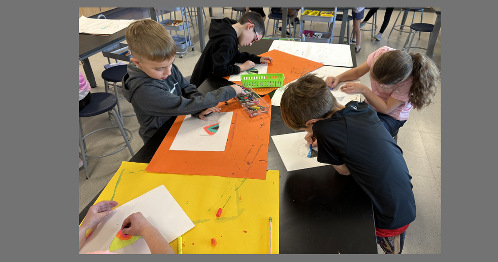students  coloring 'eye' shaped images