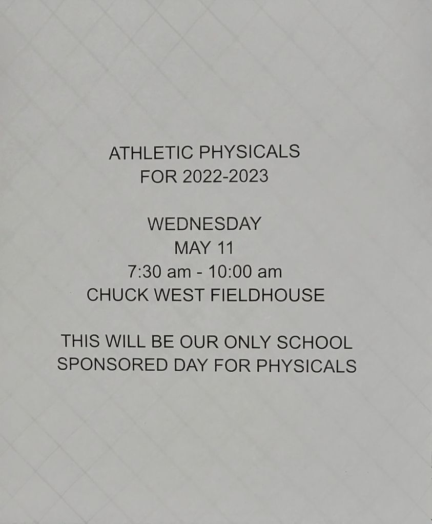 athletic physicals for 2022-2023