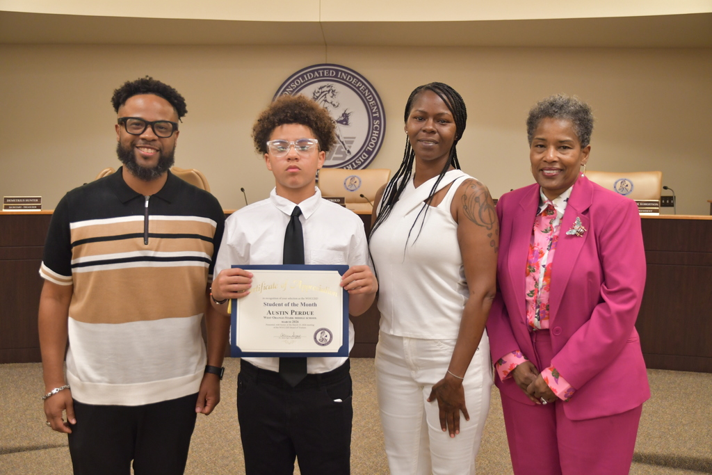 March Board Meeting Student of the Month