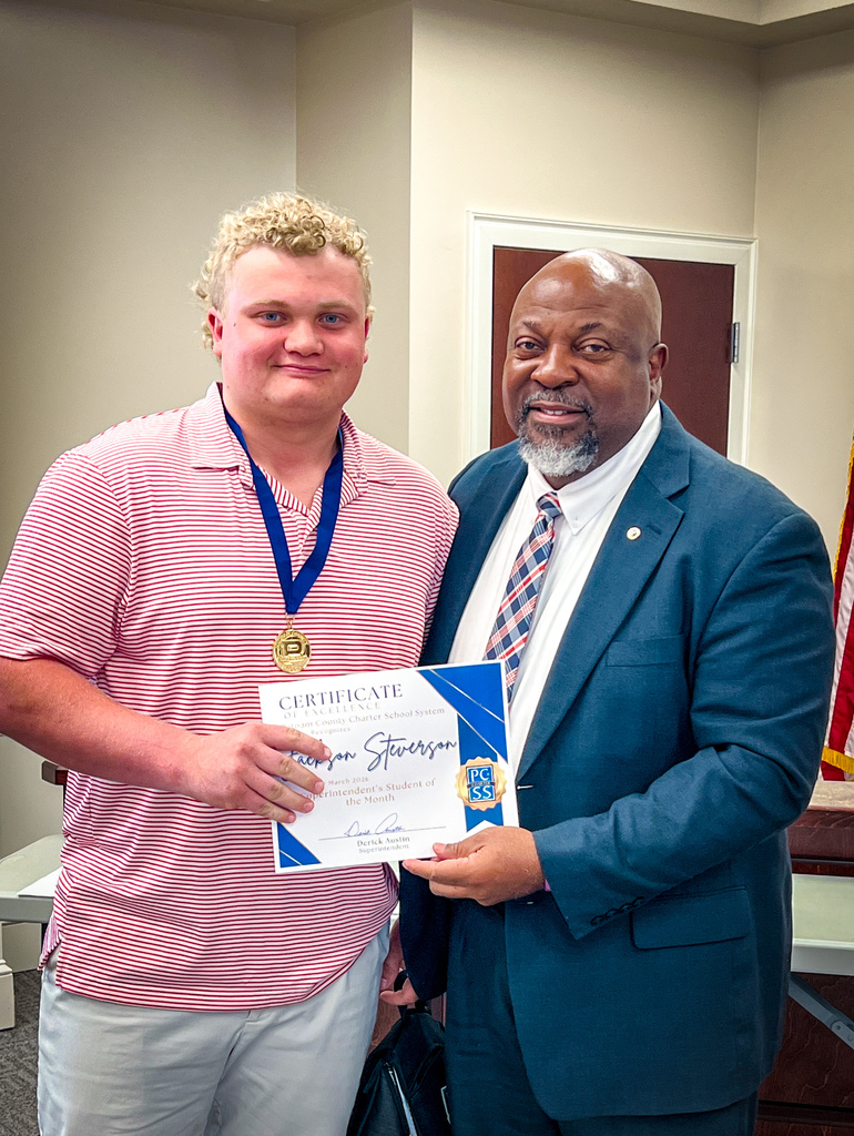 PCHS' March Superintendent Student of the Month, Jackson Steverson!