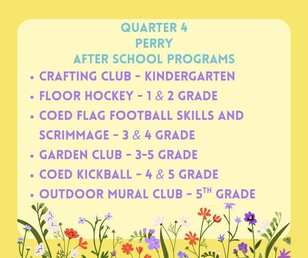 4th Guarder after school programs for each grade level. 