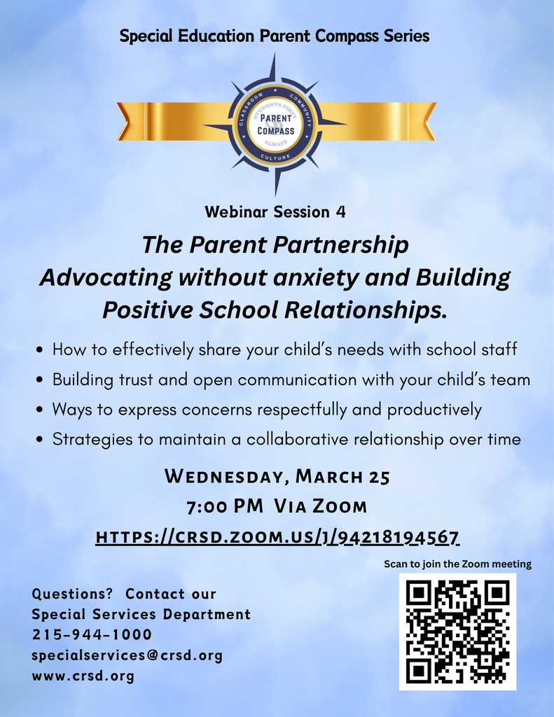 Flyer for Special Education Parent Compass Series Webinar #4
