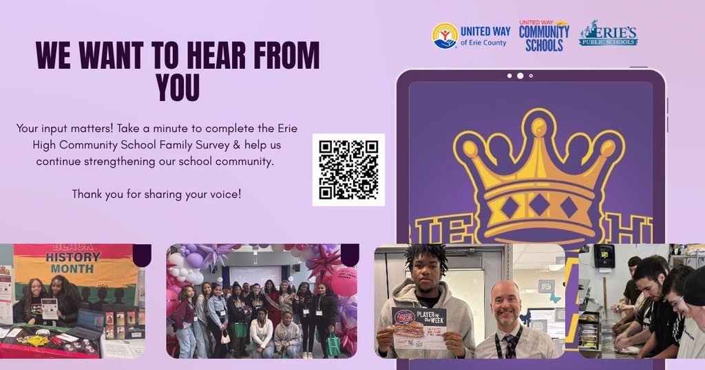 Erie High School wants to hear from families on how they can continue strengthening their school community.