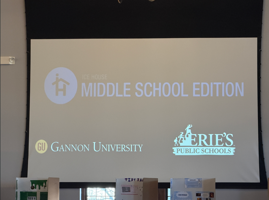 Ice House Middle School Edition with the Erie's Public Schools logo and the Gannon University logo. 