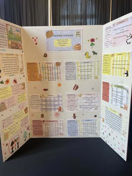 A student project on a tri-fold. 