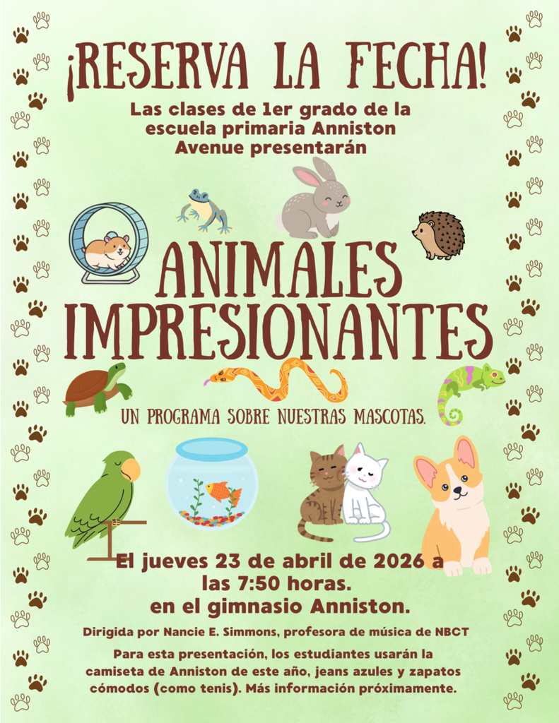 1st Grade Program Save the Date- Spanish