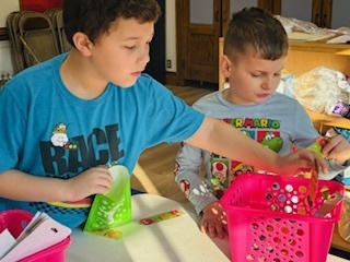 Students selecting Read-a-Thon prizes.