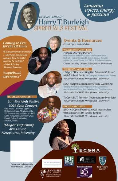 The Harry T. Burleigh Spirituals Festival flyer. 