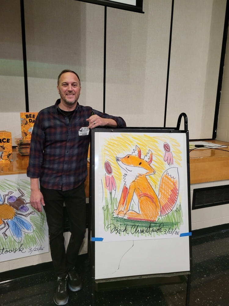 author Rick with an illustration of a fox