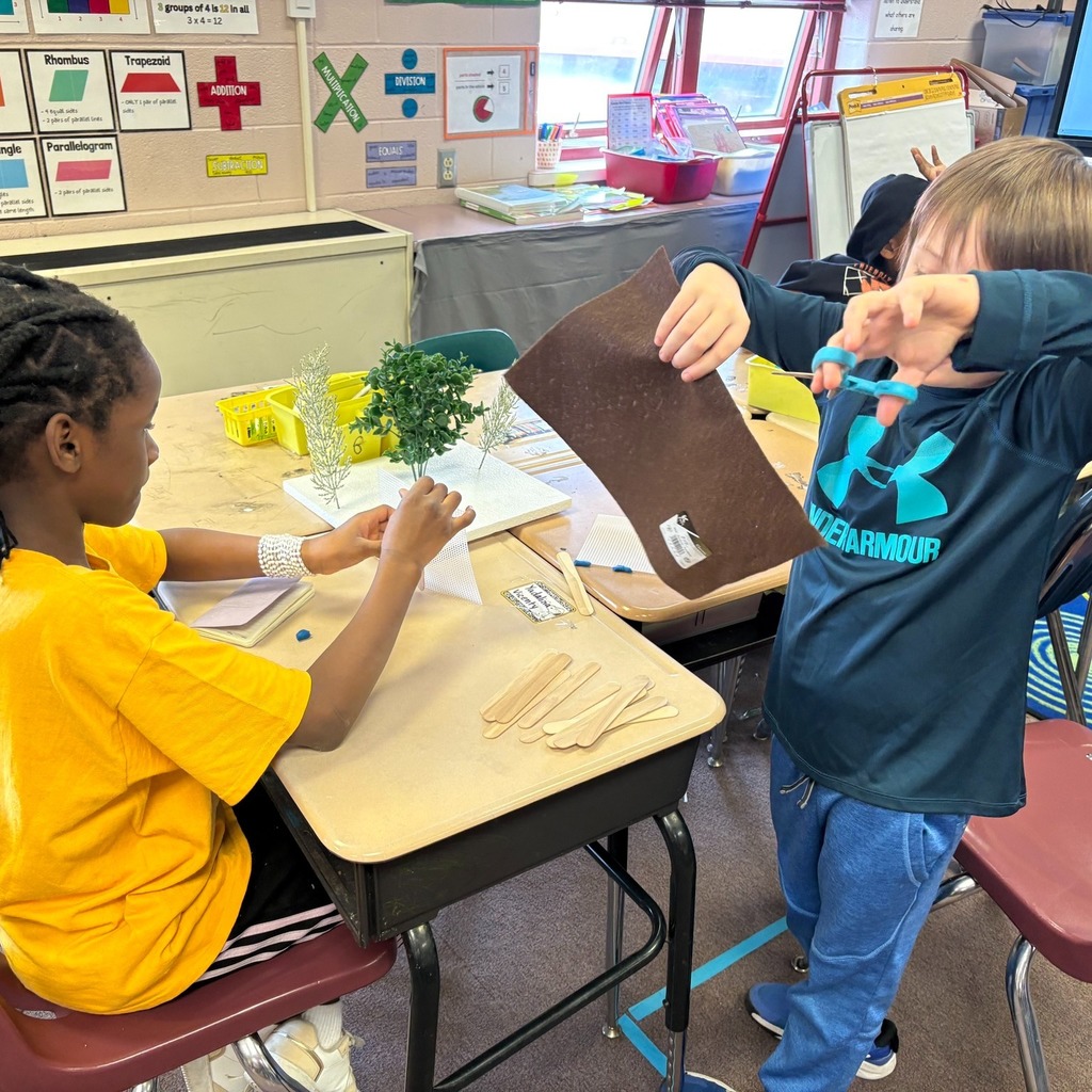 Students making windbreaks to protect plants from hazardous weather.