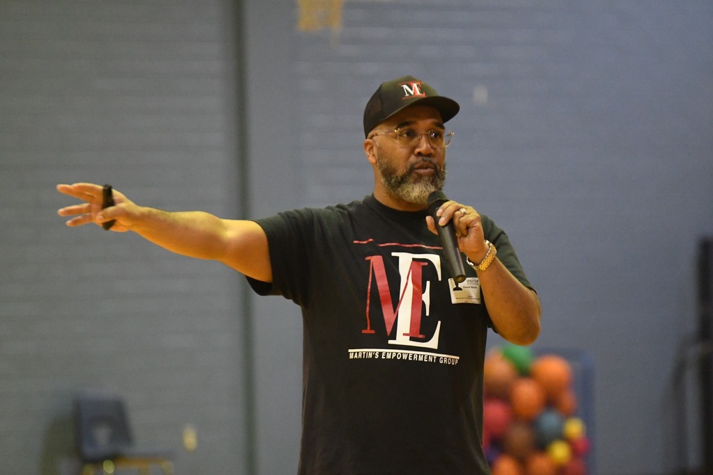 David Martin speaking to fathers