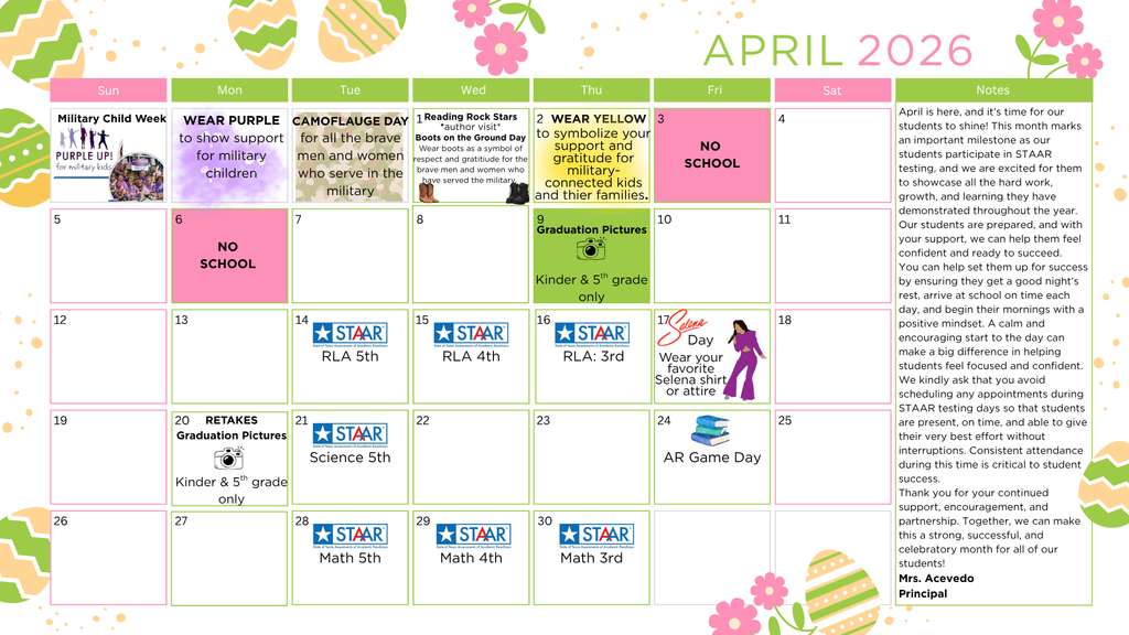 April calendar