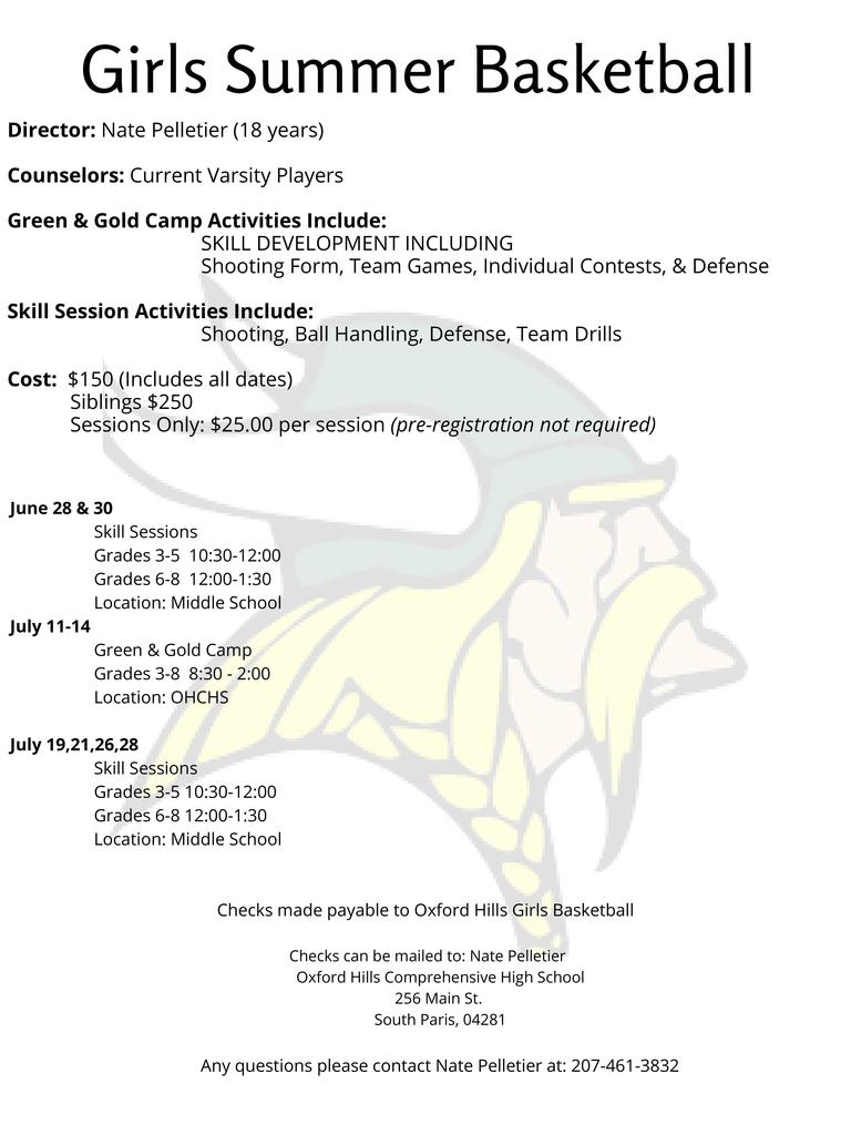 Girls Basketball Camp Info