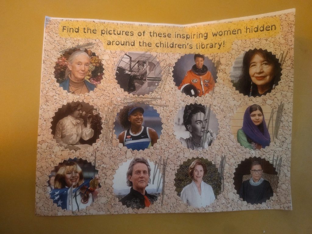 Inspiring women that are hidden around the children's library. 