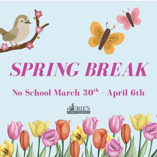 Spring break and schools will be closed from March 30th to April 6th. 