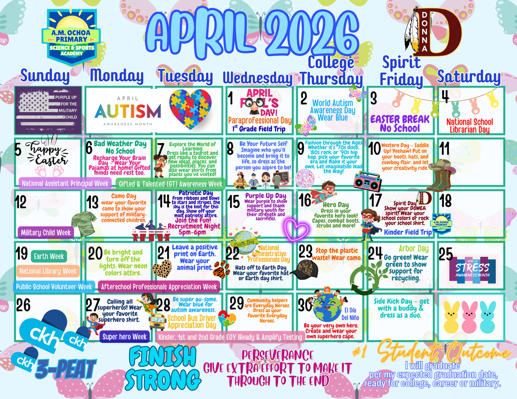 April 2026 School Calendar