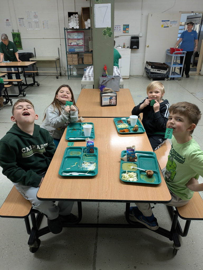 Students at special lunchroom table
