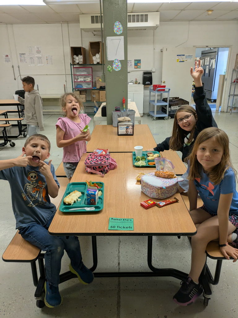Students at special lunchroom table