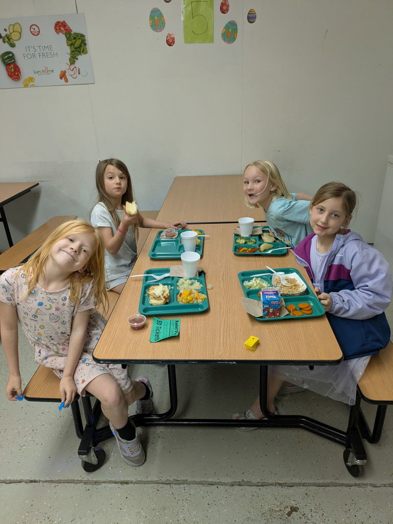 Students at special lunchroom table
