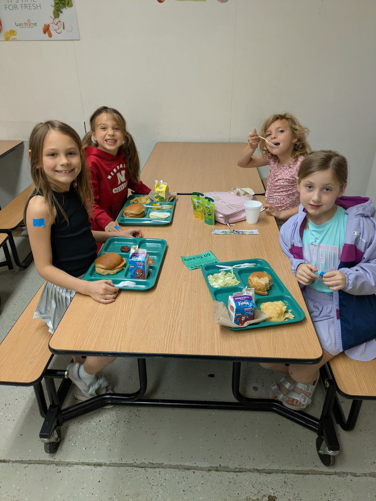 Students at special lunchroom table